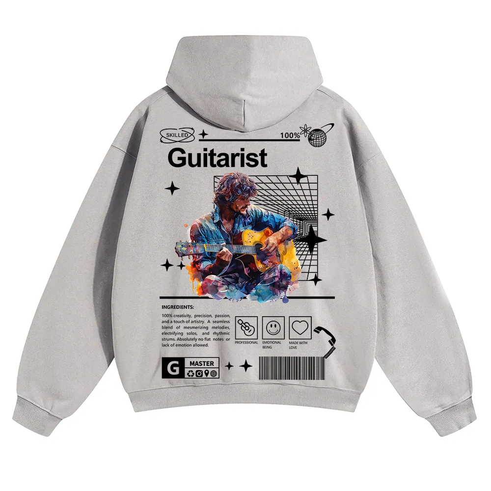 Guitarist Unisex Solid Color Hoodie wearishow