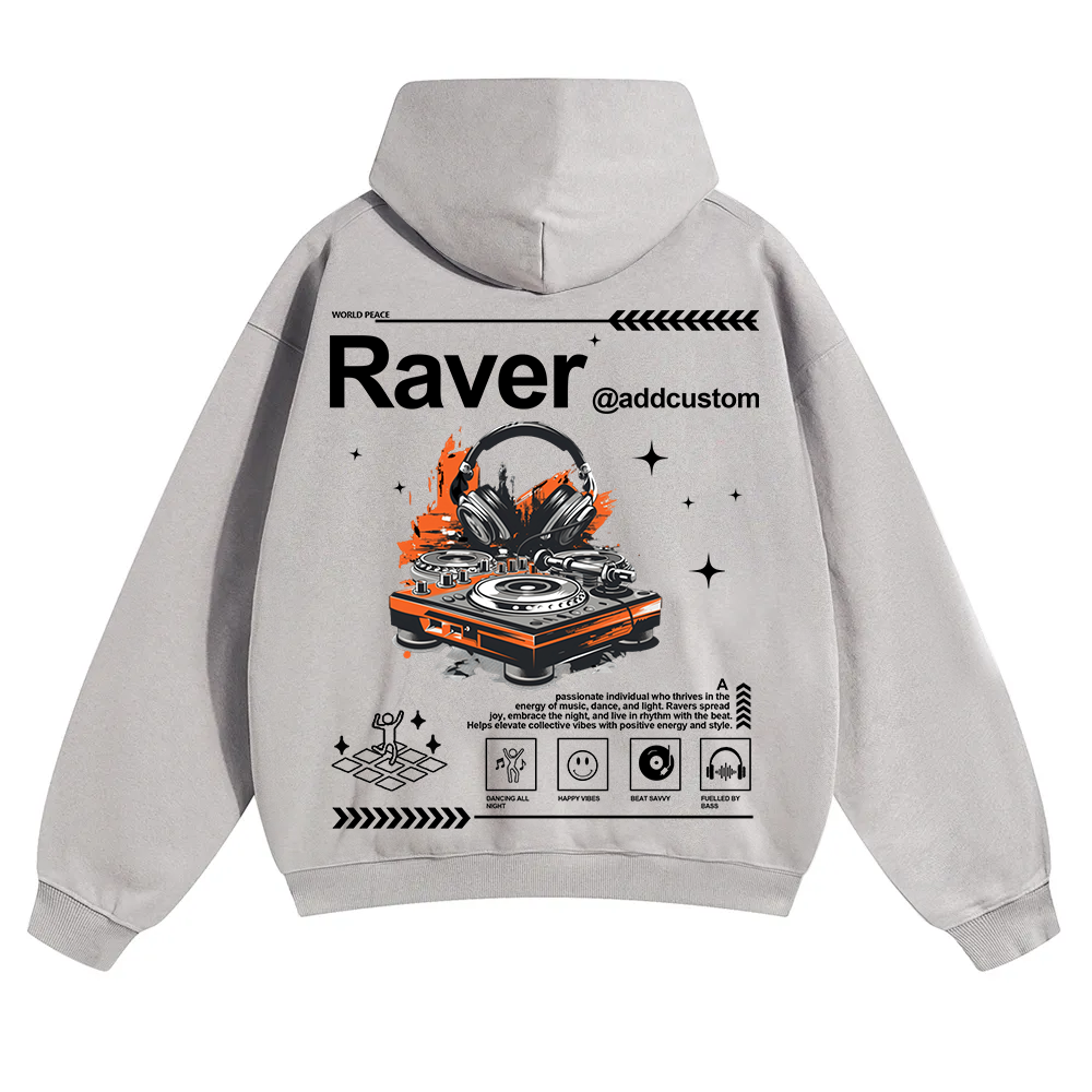 Addcustom Raver Unisex Solid Color Hoodie wearishow