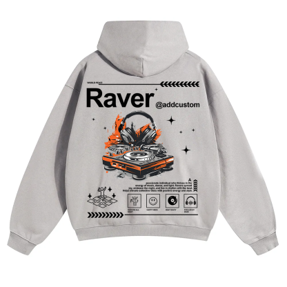 Addcustom Raver Unisex Solid Color Hoodie wearishow