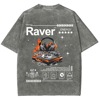 Raver Unisex Fit Washed T-Shirt
