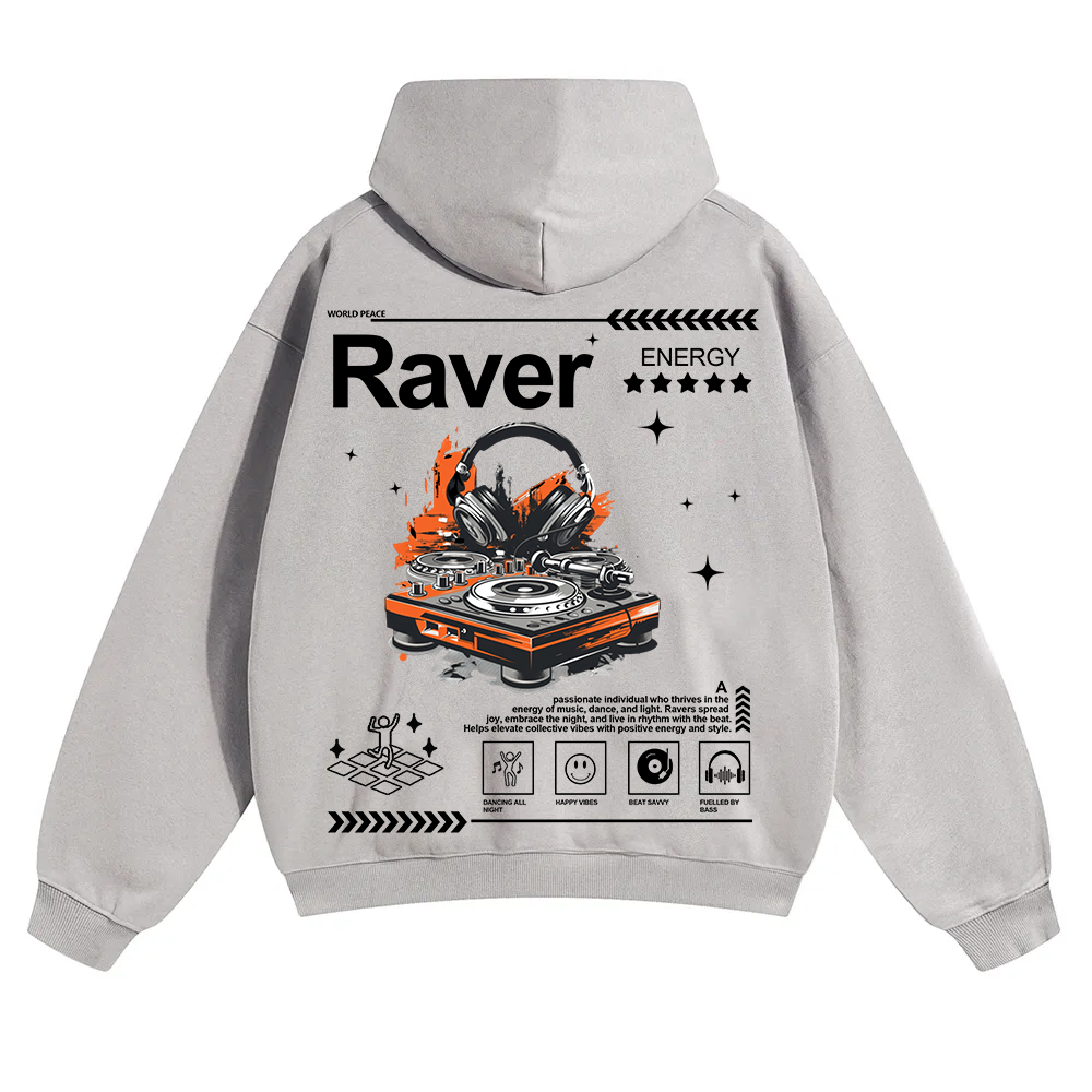 Raver Unisex Solid Color Hoodie wearishow
