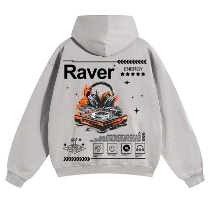 Raver Unisex Solid Color Hoodie wearishow