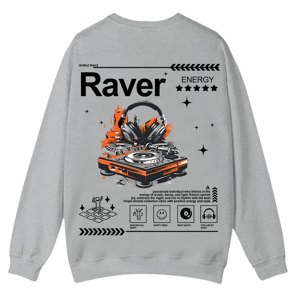 Raver Casual Crewneck Sweatshirt wearishow