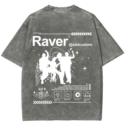 Addcustom Raver Unisex Fit Washed T-Shirt