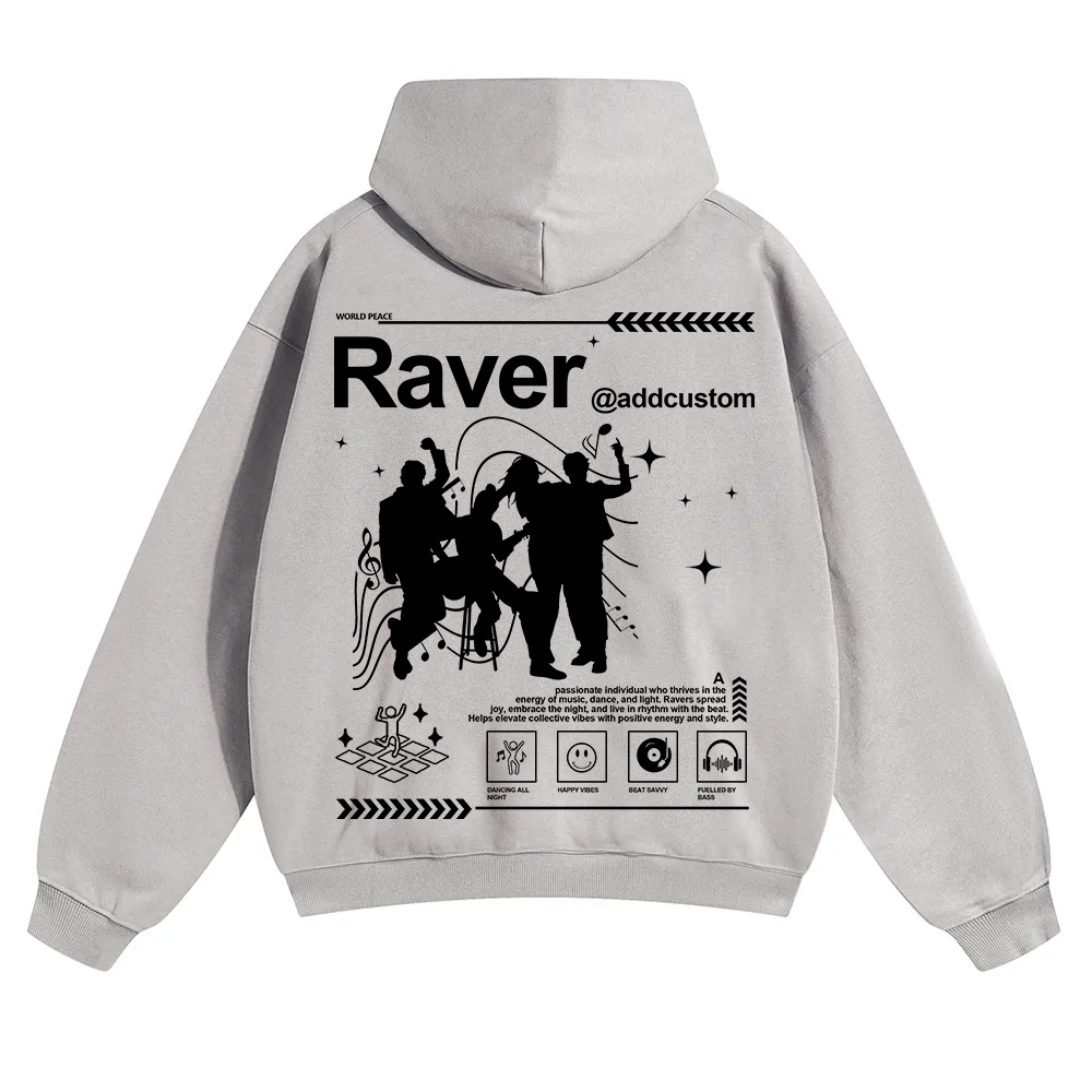 Addcustom Raver Unisex Solid Color Hoodie wearishow