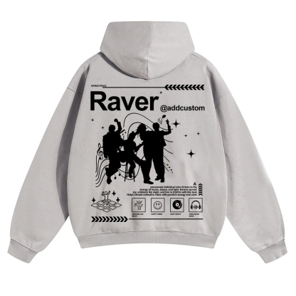Addcustom Raver Unisex Solid Color Hoodie wearishow