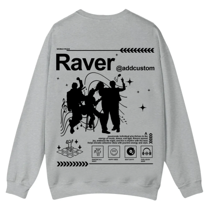 Addcustom Raver Casual Crewneck Sweatshirt wearishow
