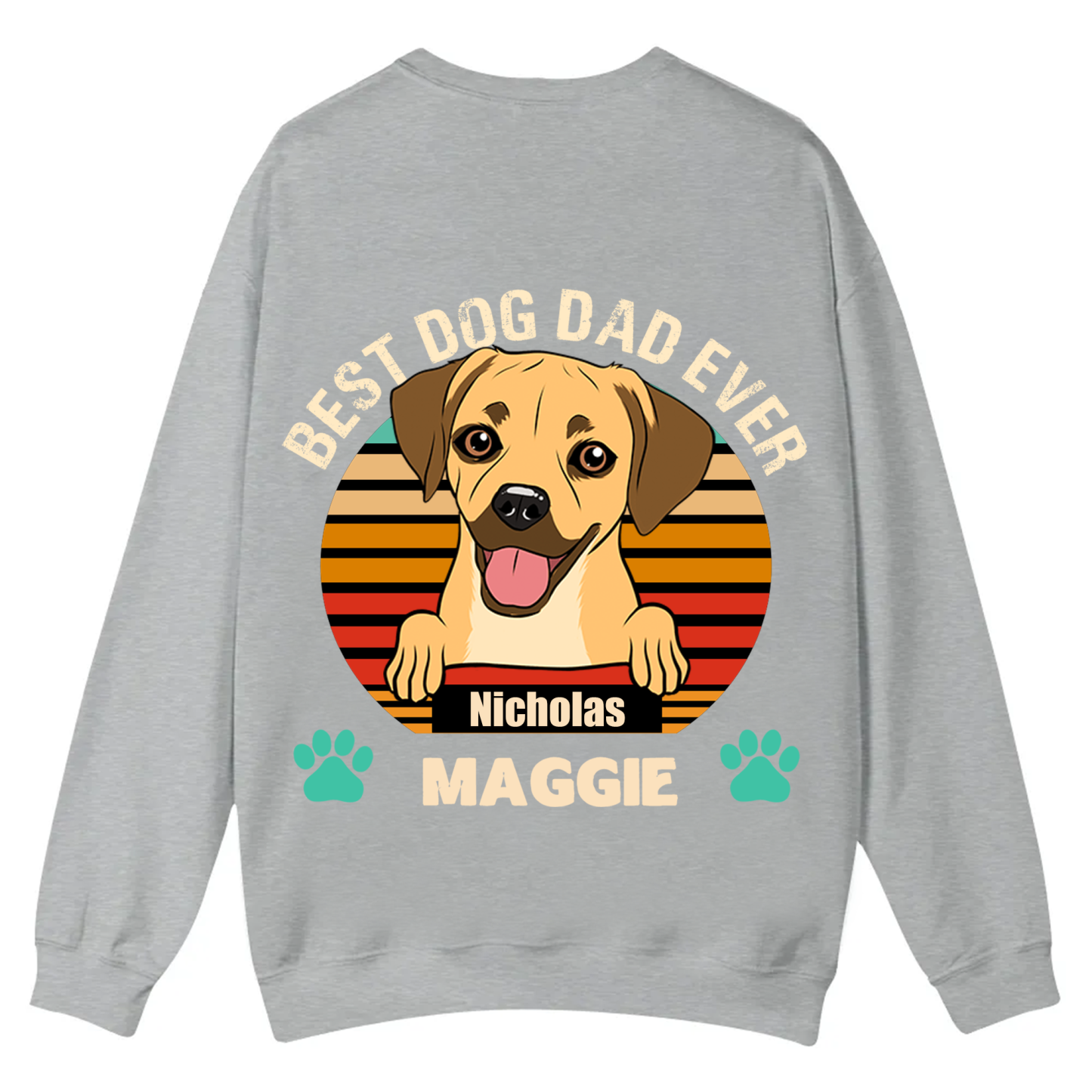 Best Dog Mom and Dad Ever - Personalized Custom Unisex Casual Crewneck Sweatshirt