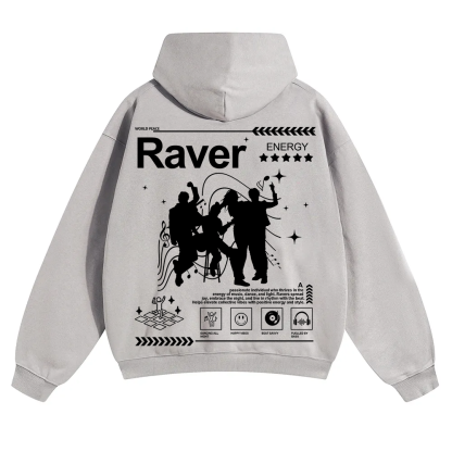 Raver Unisex Solid Color Hoodie wearishow