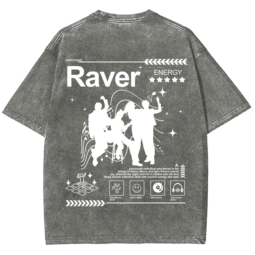 Raver Unisex Fit Washed T-Shirt