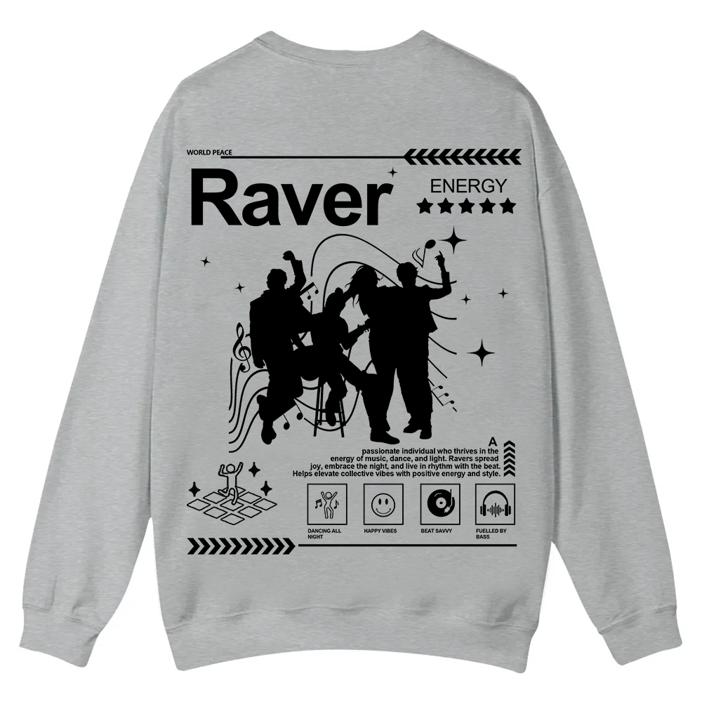 Raver Casual Crewneck Sweatshirt wearishow