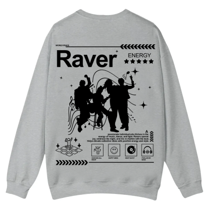 Raver Casual Crewneck Sweatshirt wearishow