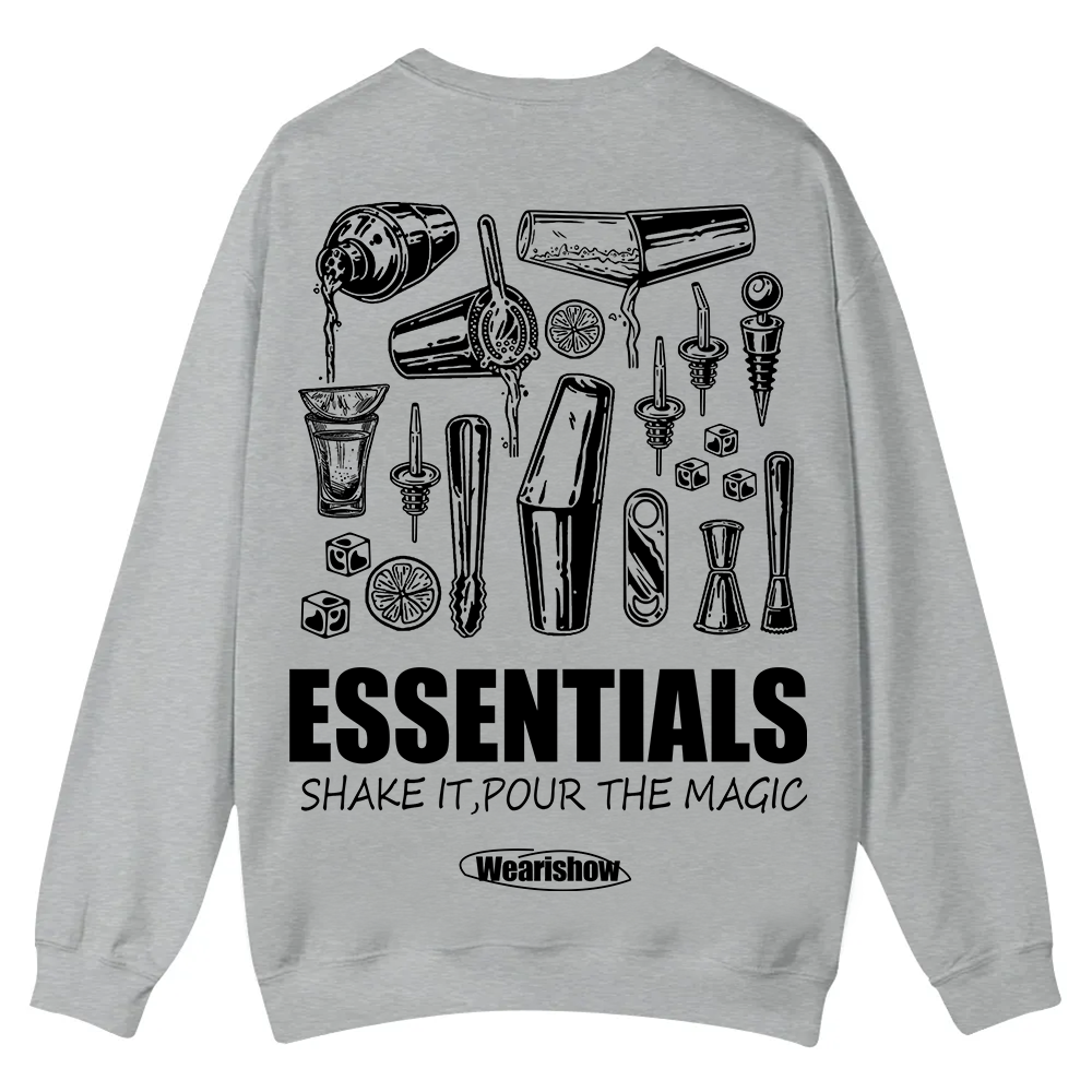 Bartender Essentials Casual Crewneck Sweatshirt wearishow