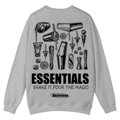Bartender Essentials Casual Crewneck Sweatshirt wearishow