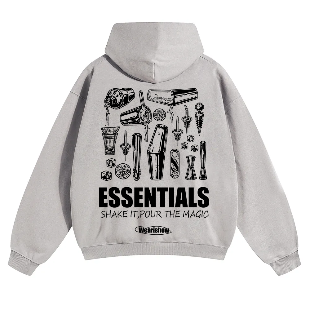 Bartender Essentials Unisex Solid Color Hoodie wearishow