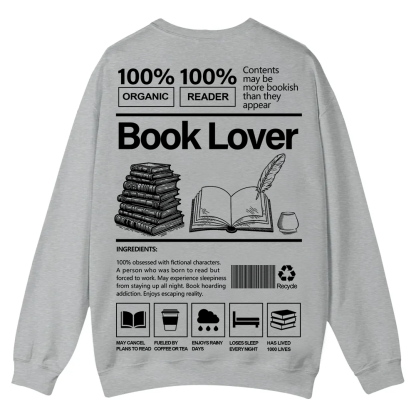 Book Lover Casual Crewneck Sweatshirt wearishow