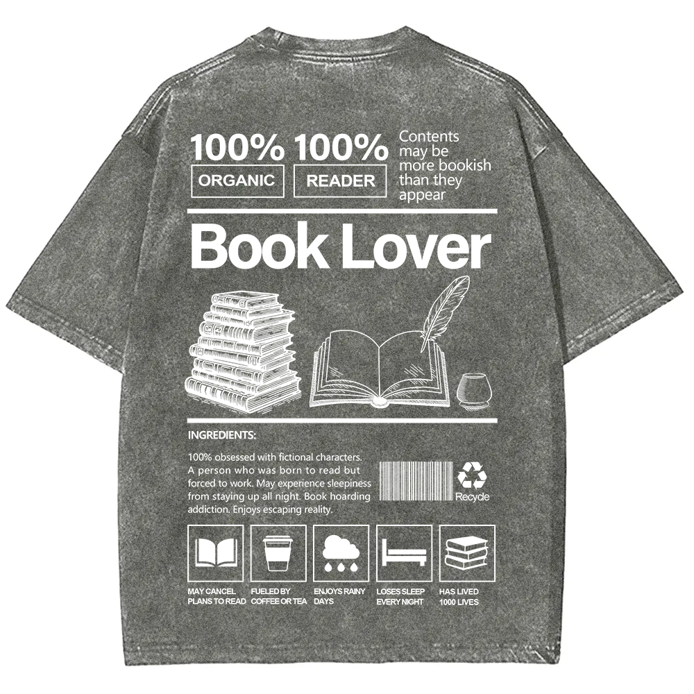Book Lover Unisex Fit Washed T-Shirt