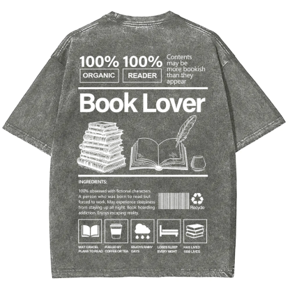 Book Lover Unisex Fit Washed T-Shirt