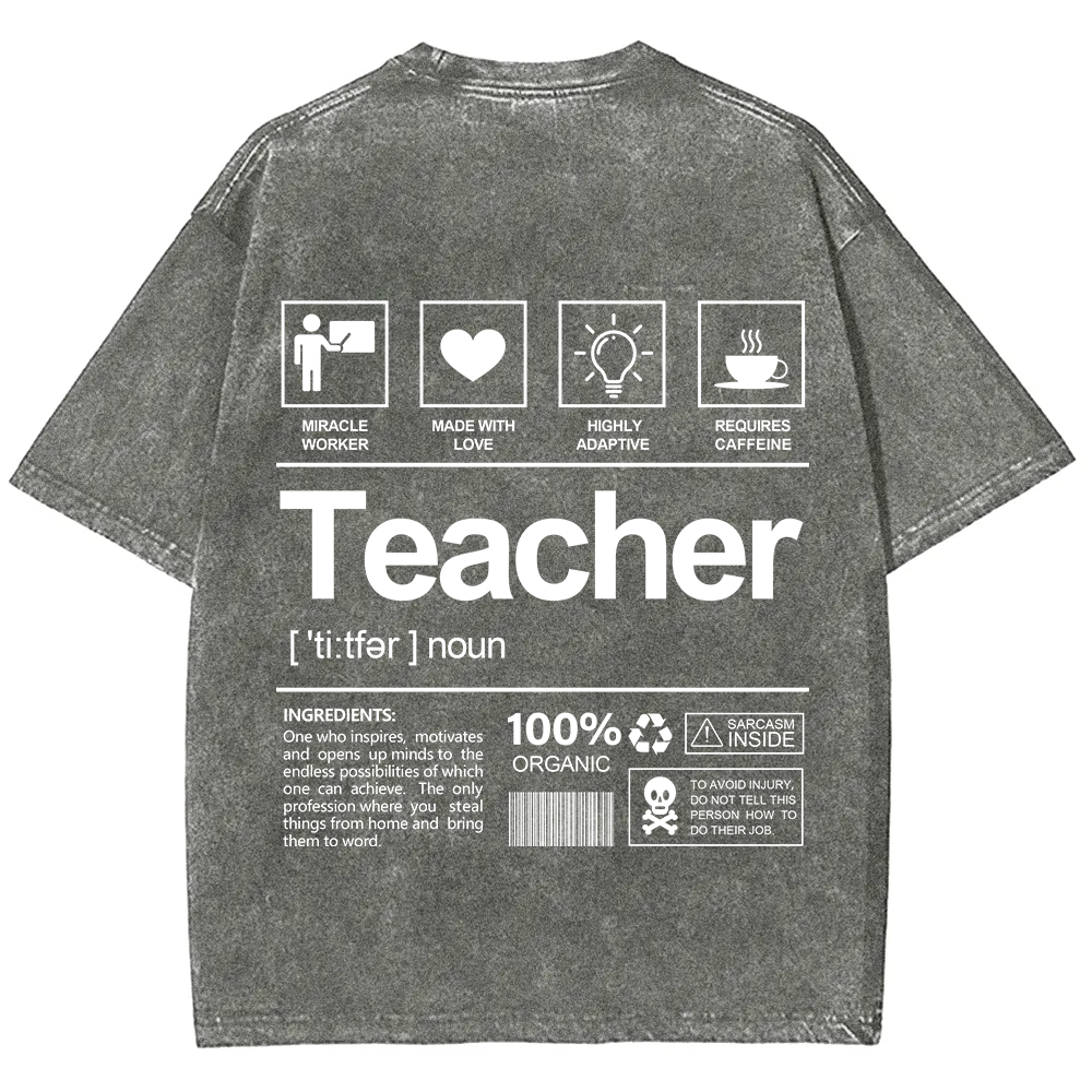 Teacher Unisex Fit Washed T-Shirt