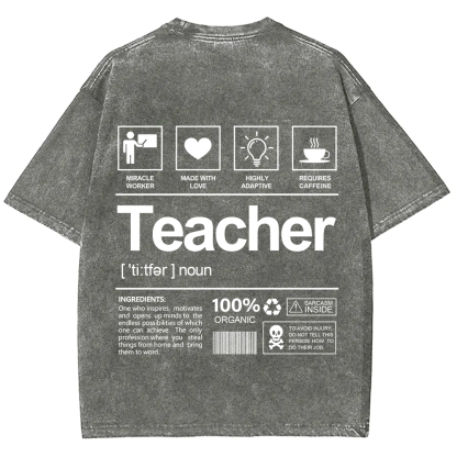 Teacher Unisex Fit Washed T-Shirt