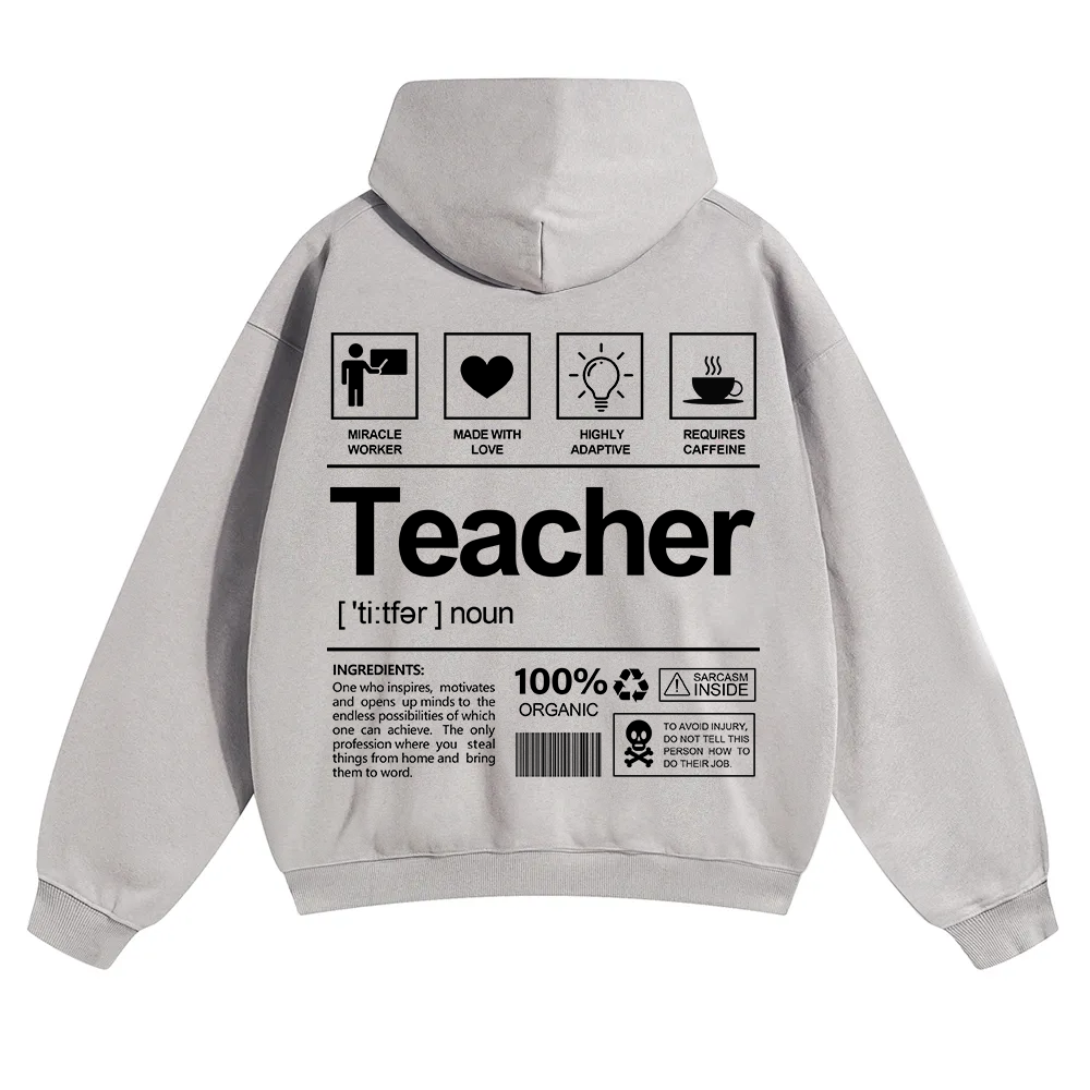 Teacher Unisex Solid Color Hoodie wearishow