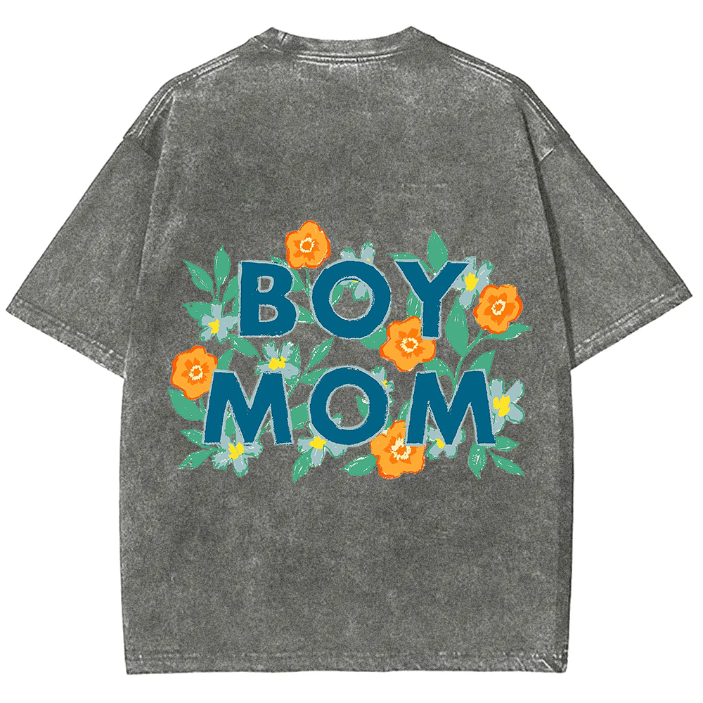 Boy Mom Unisex Fit Washed T-Shirt