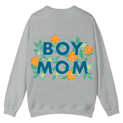 Boy Mom Casual Crewneck Sweatshirt wearishow