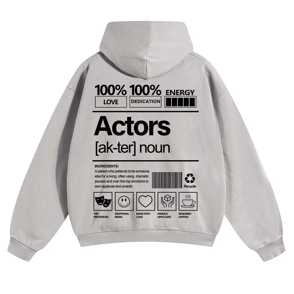 Actors Unisex Solid Color Hoodie wearishow