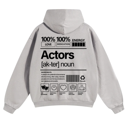 Actors Unisex Solid Color Hoodie wearishow