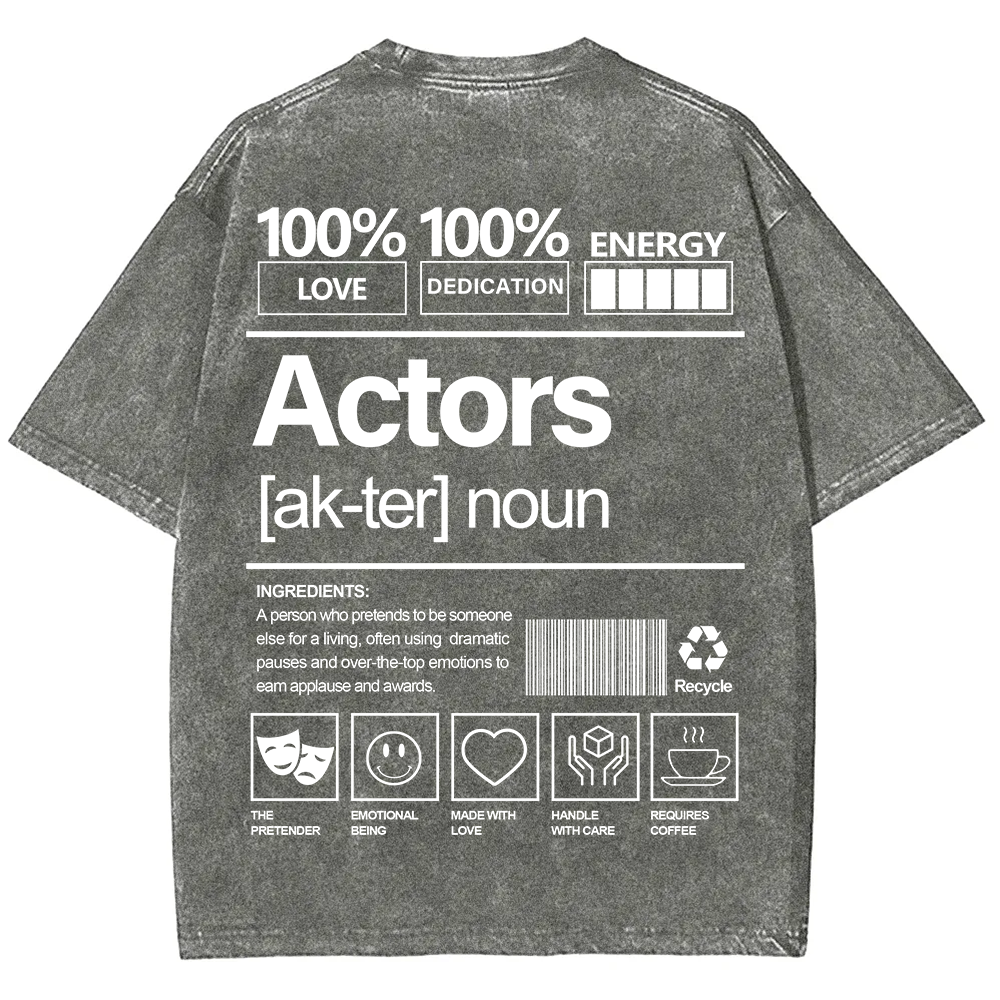 Actors Unisex Fit Washed T-Shirt