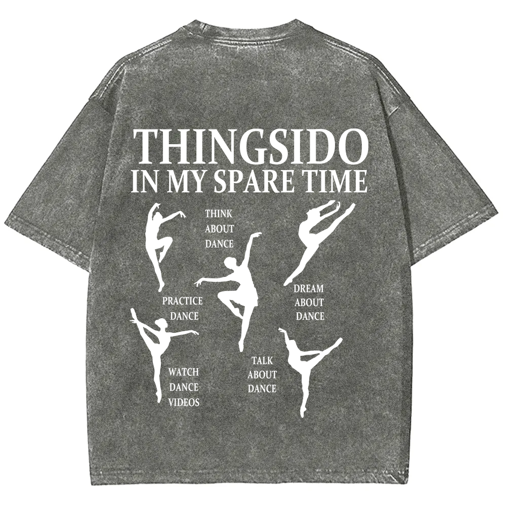 Thingsido In My Spare Time  Unisex Fit Washed T-Shirt