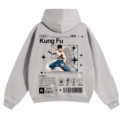 Kung Fu Unisex Solid Color Hoodie wearishow