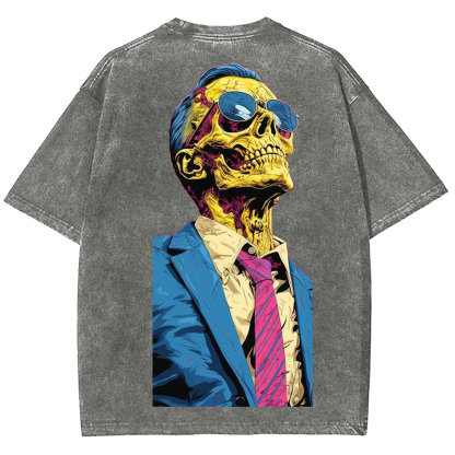 Unisex Fantasy Fashion Skull Art Illustration Printed Classic T-Shirt