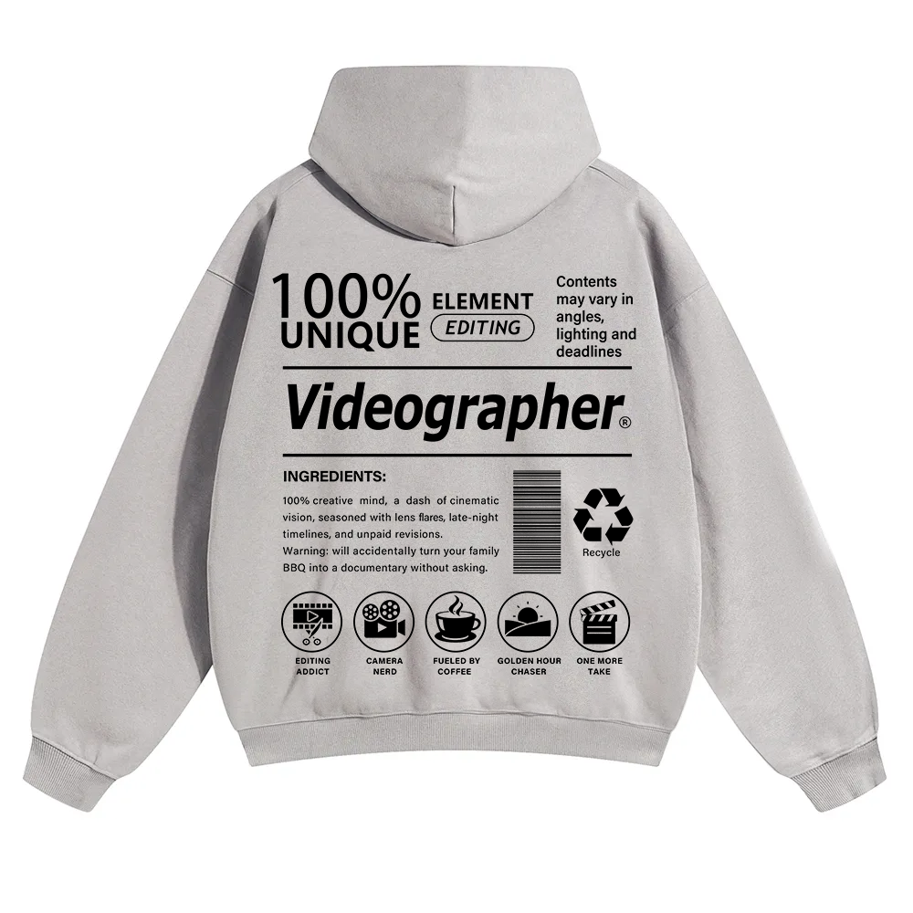 Videographer Unisex Solid Color Hoodie wearishow