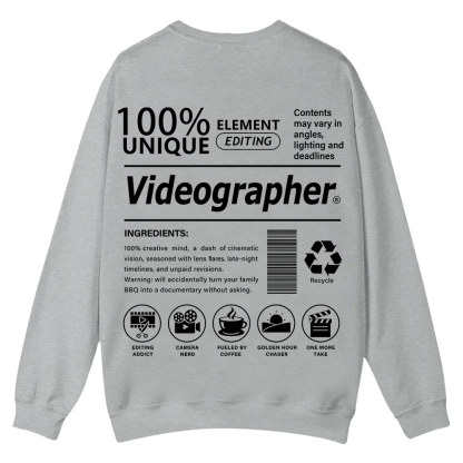 Videographer Casual Crewneck Sweatshirt wearishow wearishow