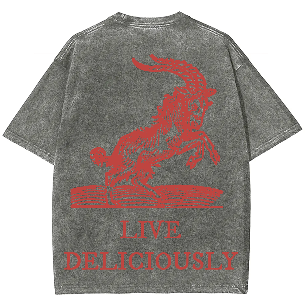 Unisex Vintage Washed The Witch Live Deliciously  T-Shirt
