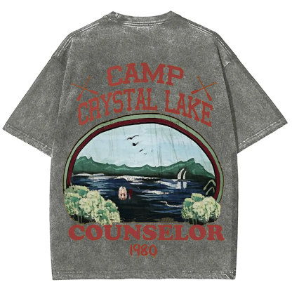 Unisex Camp Crystal Lake Print Crew Neck Casual T-Shirt