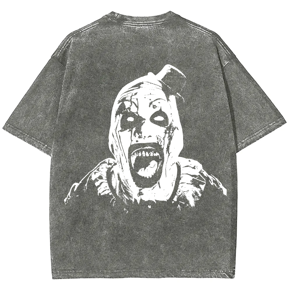  Unisex Vintage Washed Terrifier 3 Art The Santa Clown T-shirt