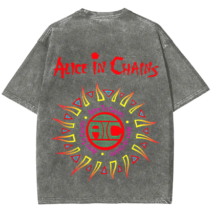  Unisex Vintage Alice in Chains Washed  T-shirt