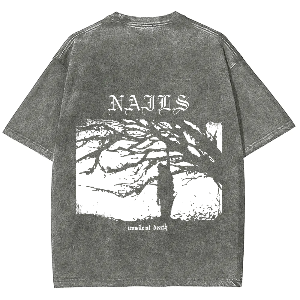 Nails Band Unsilent Death Vintage Washed T-Shirt
