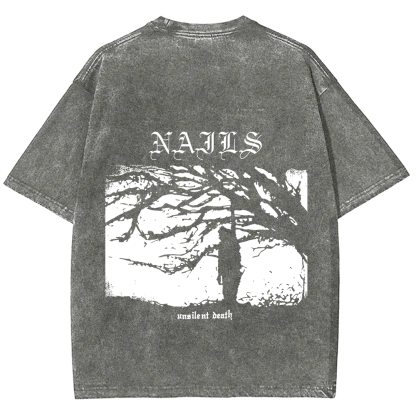 Nails Band Unsilent Death Vintage Washed T-Shirt