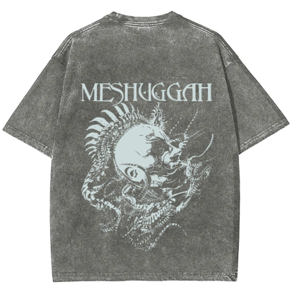 Unisex Vintage Washed Meshuggah Metal Band T-Shirt