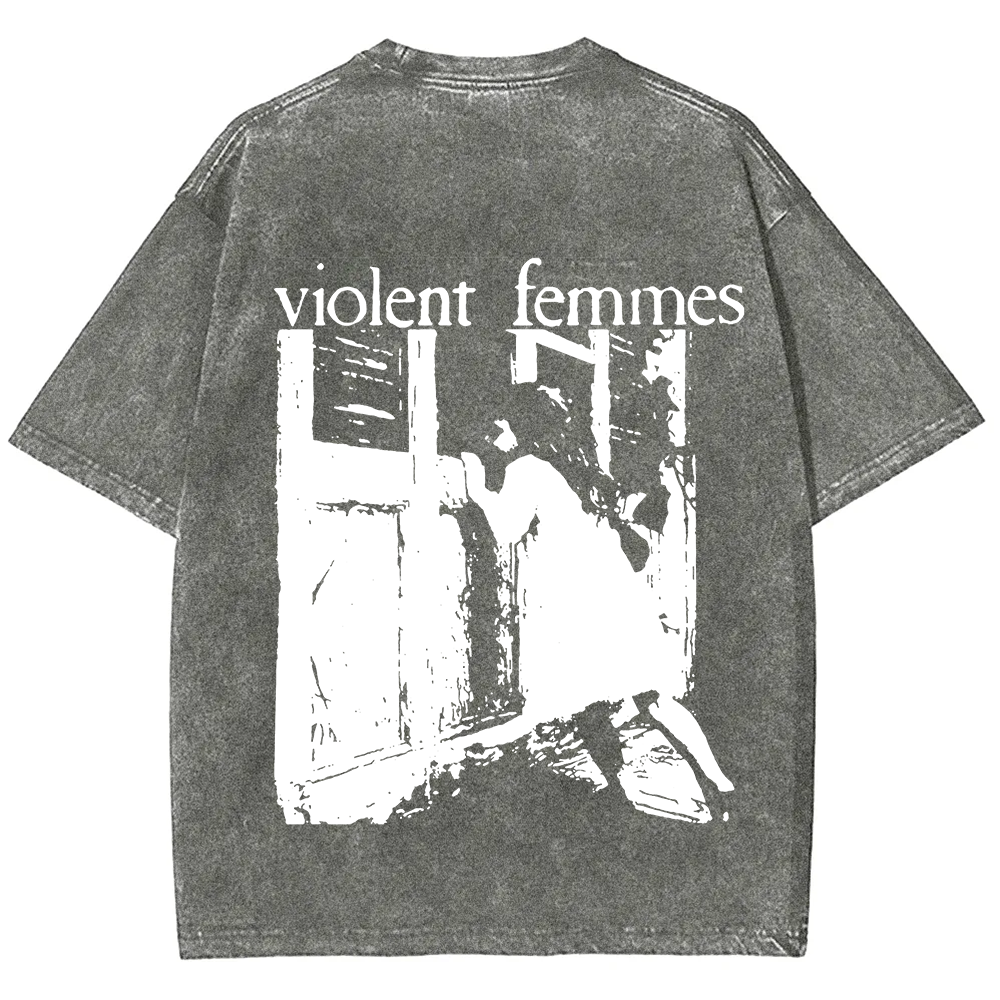 Unisex Casual Violent Femmes Punk Band Printed T-Shirt