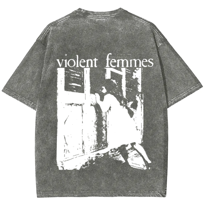 Unisex Casual Violent Femmes Punk Band Printed T-Shirt