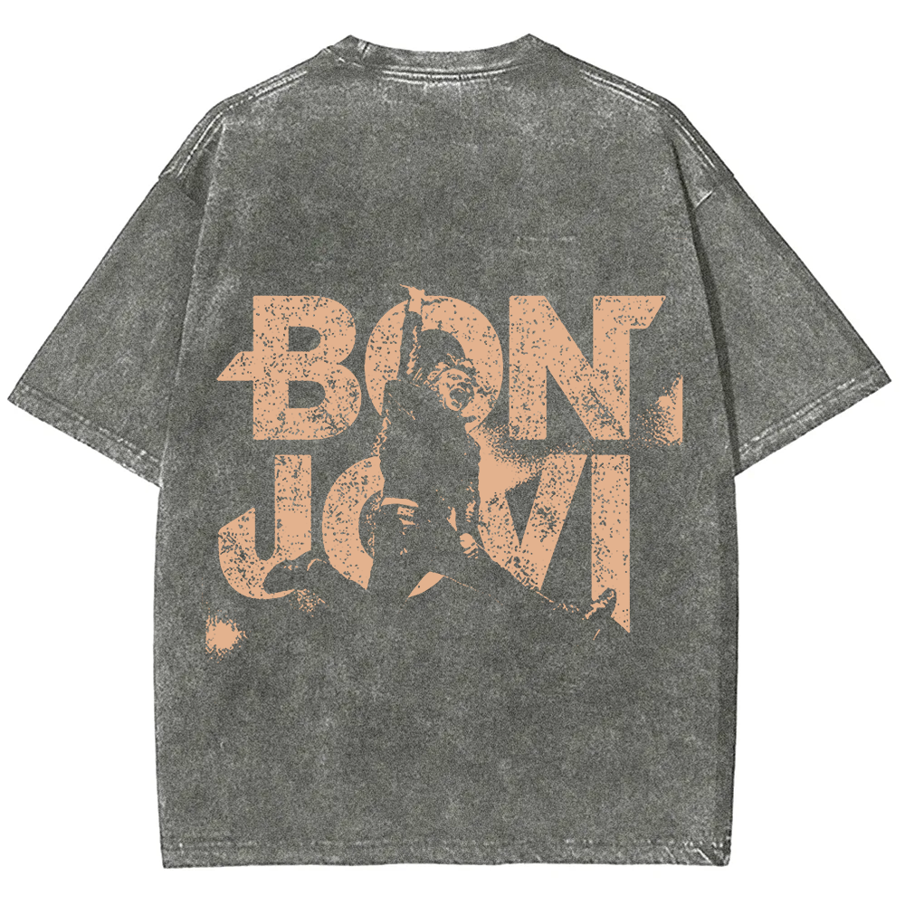 Unisex Vintage Washed Bon Jovi T-Shirt