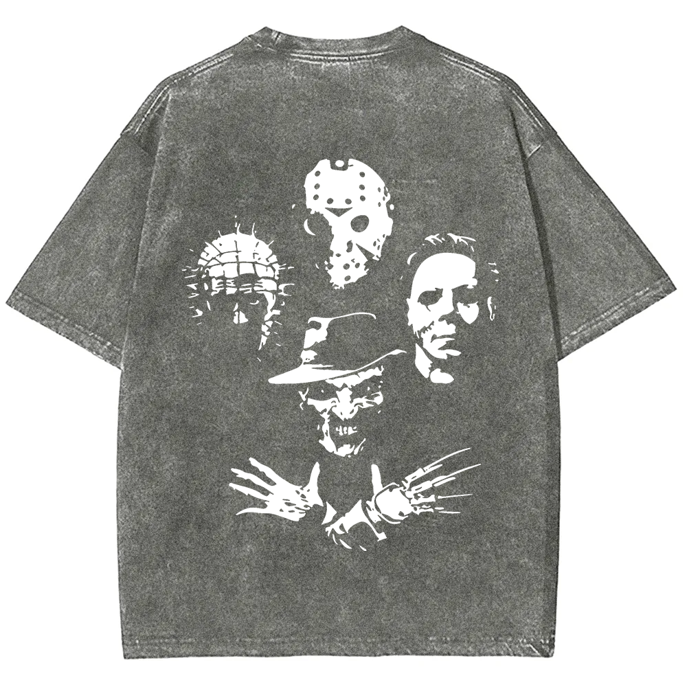 ?Horror Film t-Shirt Halloween Freddie Jason Hellraiser Grunge Rock Retro Black