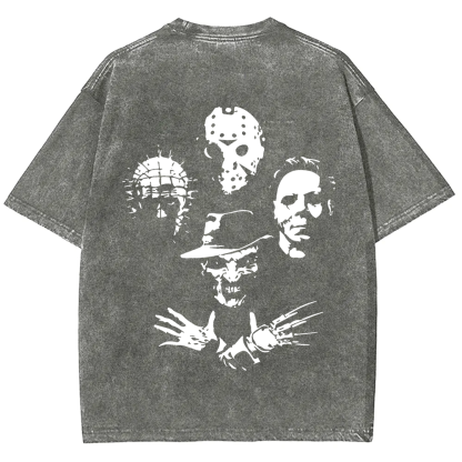 ?Horror Film t-Shirt Halloween Freddie Jason Hellraiser Grunge Rock Retro Black