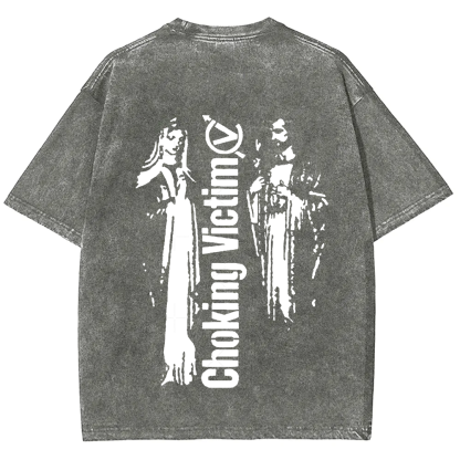 Unisex Vintage Washed Choking Victim Punk Band t-Shirt