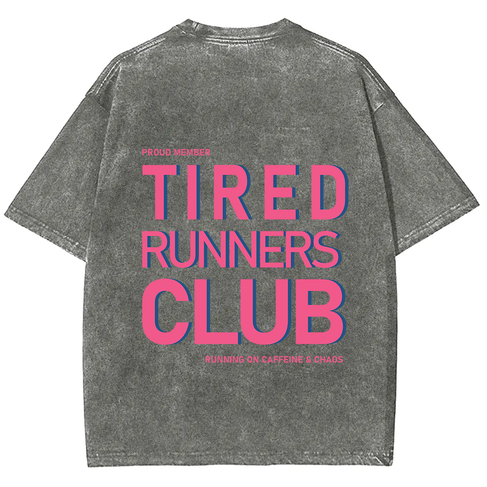 Tired Runners Club Unisex Fit Washed T-Shirt