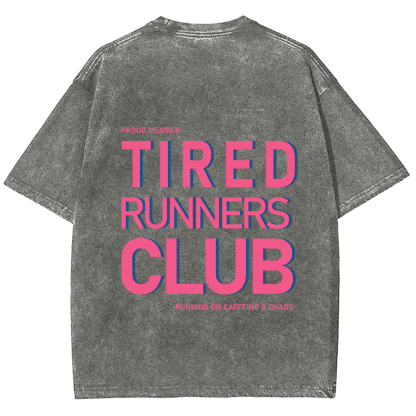 Tired Runners Club Unisex Fit Washed T-Shirt